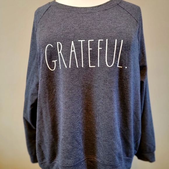 Rae Dunn Tops - Rae Dunn Grateful Sweatshirt 3X